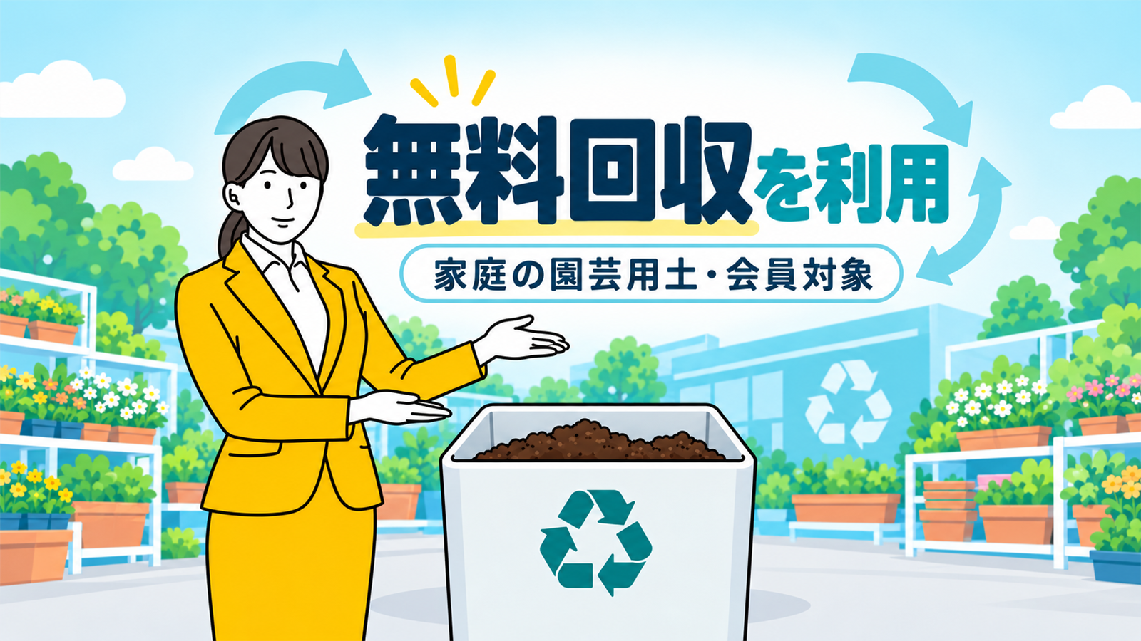 家庭の園芸用土の無料回収。カインズ会員が対象。